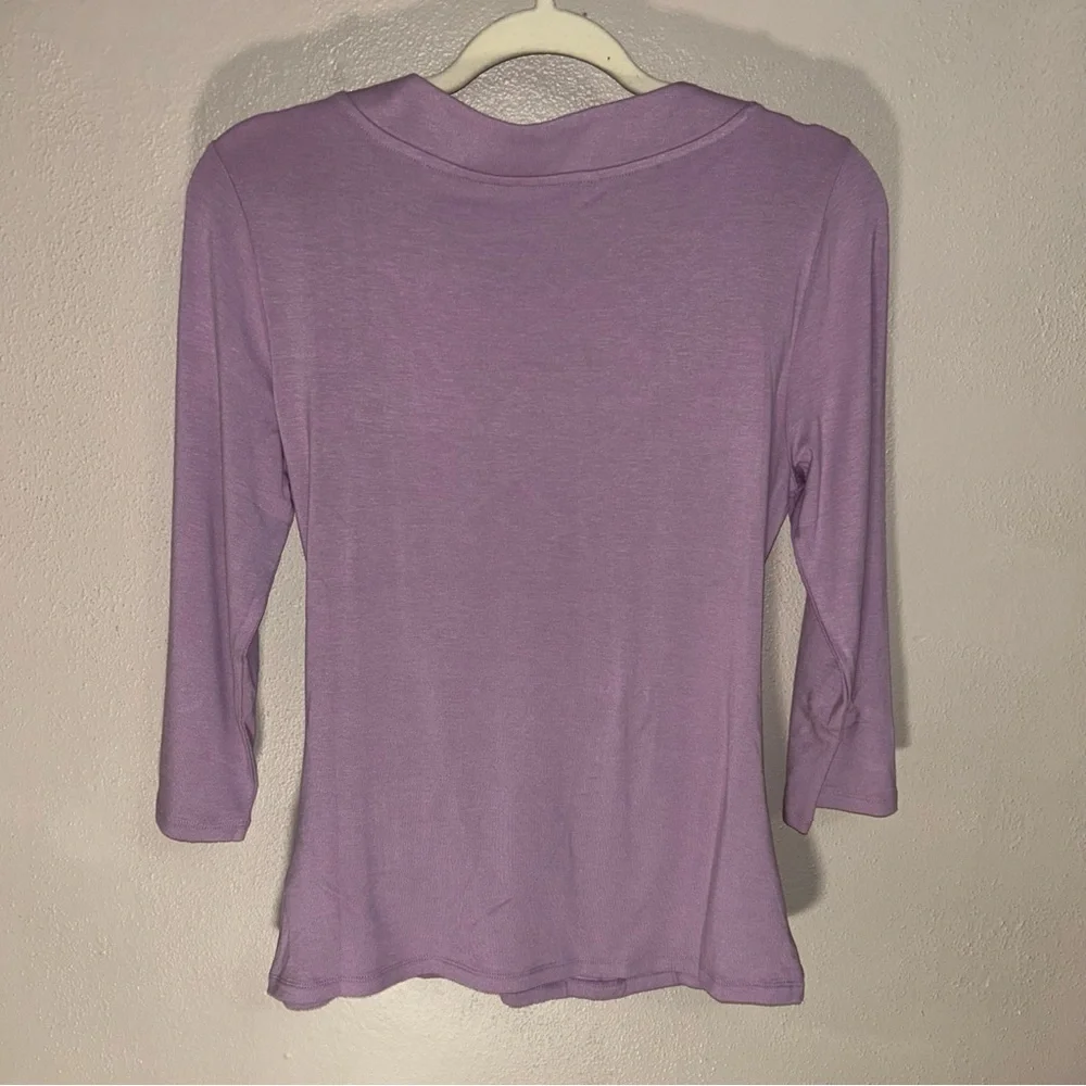 Ralph Lauren Lavender Drape Blouse - Picture 2 of 3